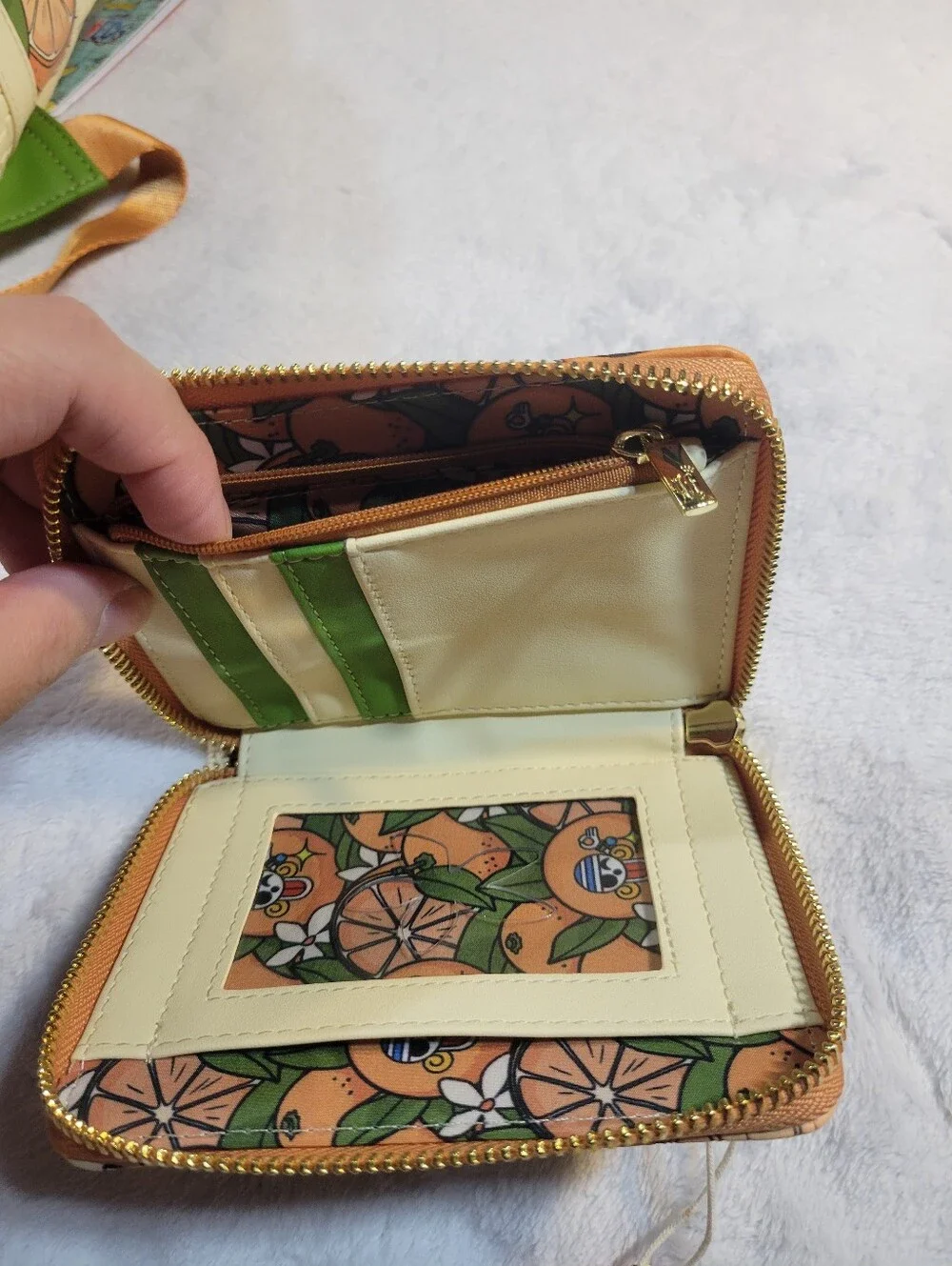 One Piece Loungefly Mini Backpack And Wallet Set Nami Tangerine NWT